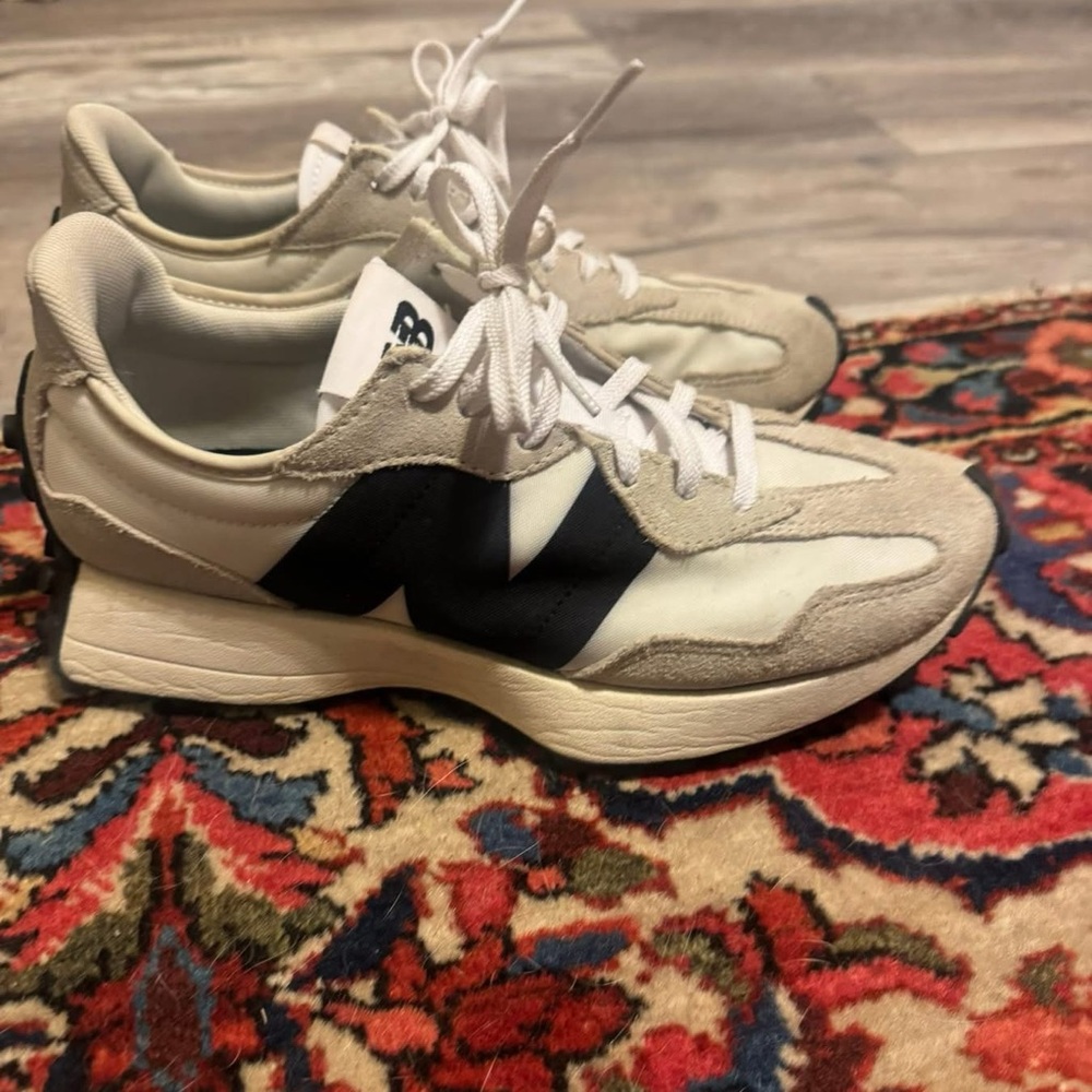 New Balance Cream and Black Sneakers